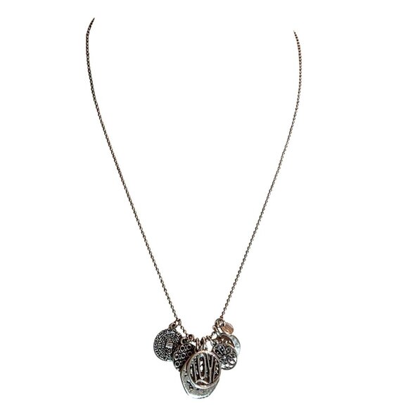 Charm Necklace Silver-Tone Ball Chain lucky brand love womens jewelry clover - Picture 2 of 5